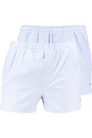 HUGO BOSS BOSS Black boxershorts blauw-wit gestreept-geruit 2-pack