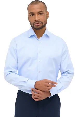 ETERNA Net overhemd mouwlengte 7 Modern Fit normale fit effen katoen