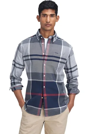 Barbour Casual overhemd Tailored Fit rood geruit