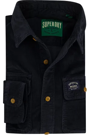 Superdry Overhemd navy slim fit corduroy