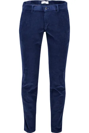 Brax Pantalon katoen blauw corduroy