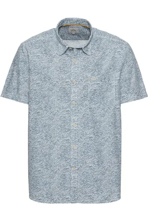 Camel Active Casual overhemd korte mouw geprint katoen wijde fit