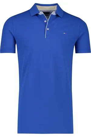 Portofino Extra lange blauwe polo katoen 3-knoops