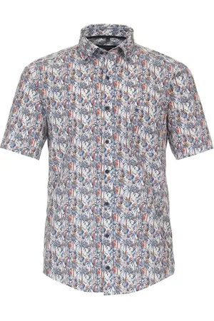 Casa Moda Overhemd korte mouw bomen print katoen
