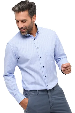 ETERNA Modern Fit overhemd geruit katoen