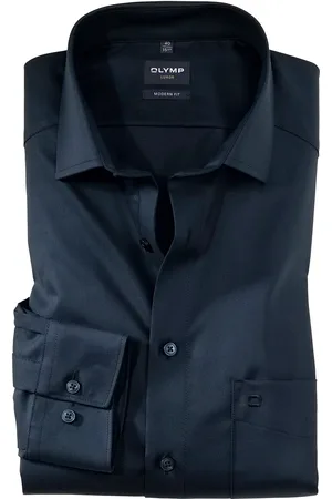 Olymp Overhemd navy Level Five Body Fit katoen