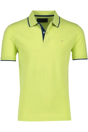 Portofino Poloshirt normale fit groen effen katoen 2 knoops