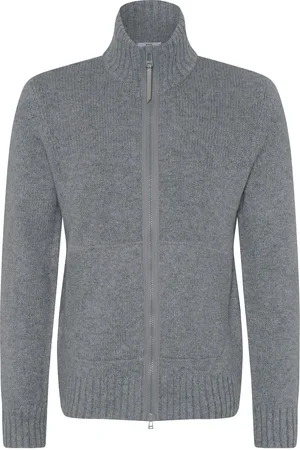 Brax Vest rits effen wol normale fit
