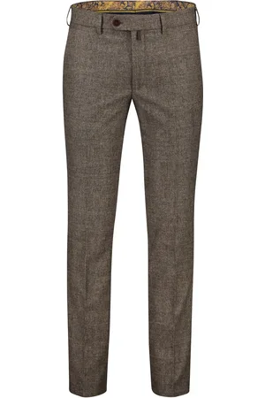 Meyer Pantalon flatfront Bonn geruit wol