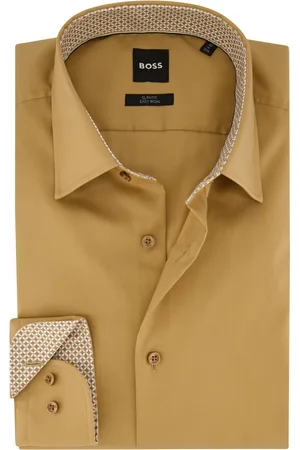 HUGO BOSS BOSS H-Hank business overhemd slim fit bruine knopen