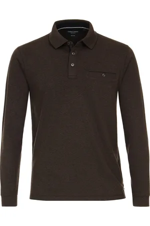 Casa Moda Polo wijde fit gemêleerd katoen