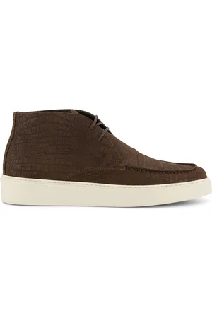 Giorgio Leren geprinte bruine nette schoenen