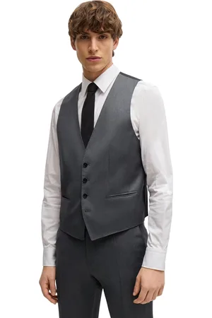 HUGO BOSS Boss Black H-Huge gilet effen wol slim fit