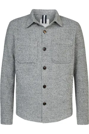 Profuomo Overshirt lichtgrijs visgraat