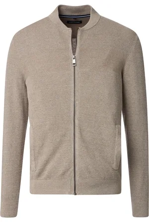 Casa Moda Vest effen katoen wijde fit