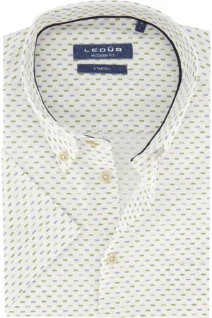 Ledub Overhemd korte mouw Ledûb Modern Fit New geprint katoen normale fit