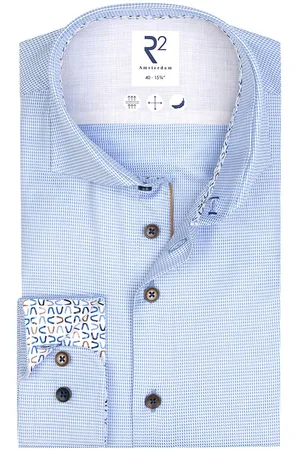 R2 Westbrook Business overhemd slim fit geprint