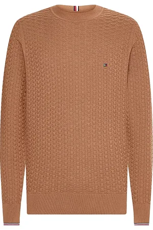 Tommy Hilfiger Trui ronde hals effen katoen structuur