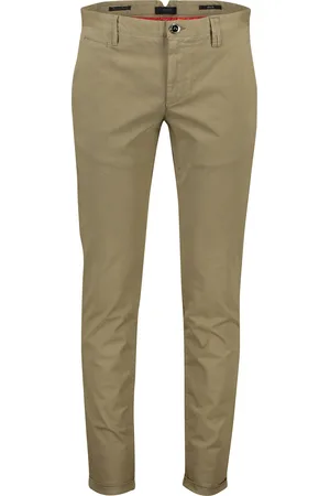 Alberto Katoenen slim fit chino Rob lichtbruin