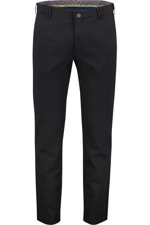 Meyer Zwarte katoenen modern fit broek Rio