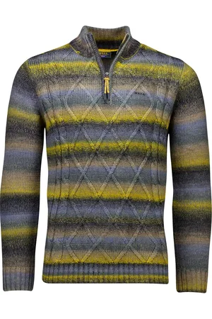 New Zealand NZA half-zip gebreide trui Dominic gestreept normale fit