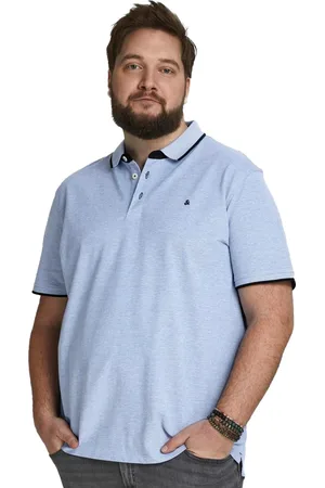 Jack&amp;jones Polo Plus Size wijde fit effen katoen