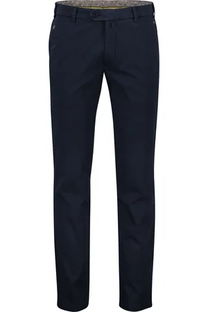 Meyer Katoenen broek Bonn navy effen katoen