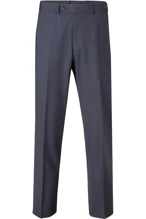 Eurex Pantalon Jan donkergrijs effen normale fit