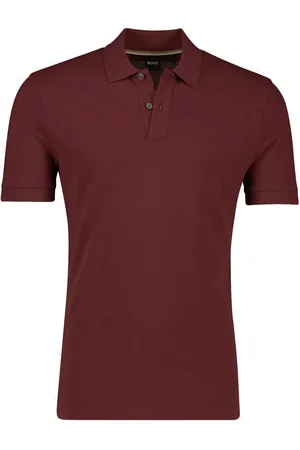 HUGO BOSS Boss Black poloshirt effen rood wijde fit katoen