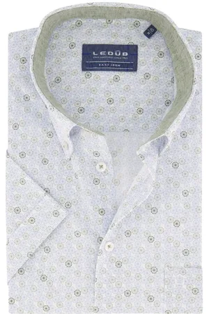 Ledub Overhemd korte mouw Ledûb Modern Fit New normale fit geprint 100% katoen