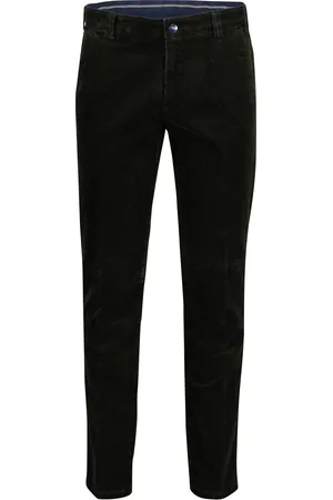 Meyer Rib broek Bonn donkergroen effen normale fit