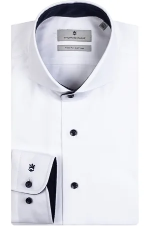 Thomas Maine Business overhemd normale fit effen katoen wide spread