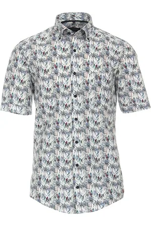 Casa Moda Katoenen overhemd korte mouw normale fit wit geprint