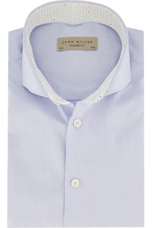 john miller Overhemd mouwlengte 7 Tailored Fit effen katoen