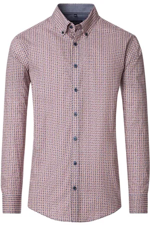 Casa Moda Overhemd geprint katoen wijde fit