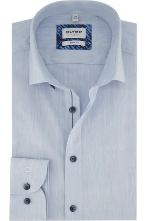Olymp Business overhemd Level Five extra slim fit effen katoen contrast knopen
