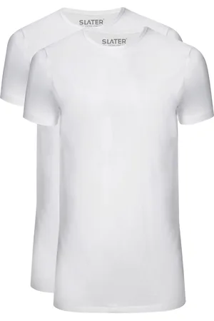 Slater T-shirt KM ml 7 effen katoen 2-pack
