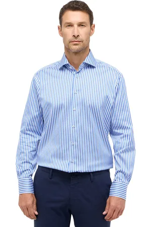 ETERNA Overhemd wit gestreept Modern Fit