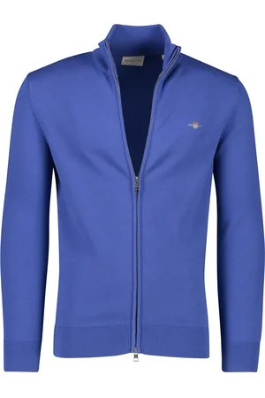 GANT Vest rits effen katoen opstaande kraag met logo