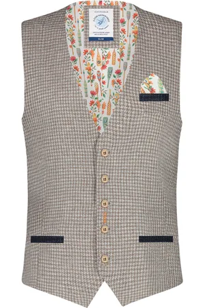 A fish named fred Gilet wit patroon slim fit