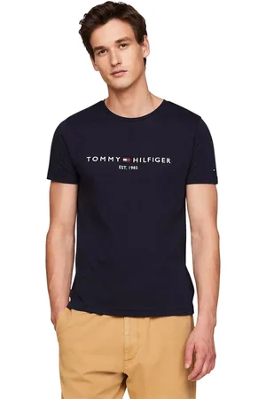Tommy Hilfiger T-shirt met logo navy ronde hals