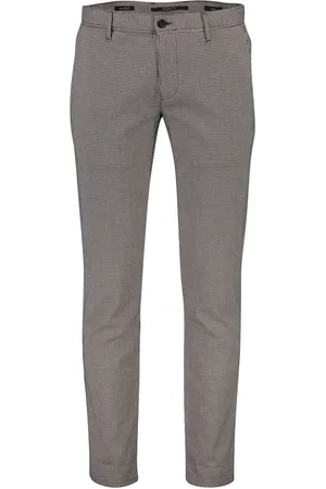 Alberto Broek ruitje bruin chino
