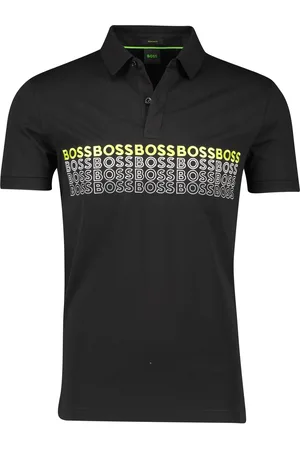 HUGO BOSS Polo normale fit met geel geprint katoen