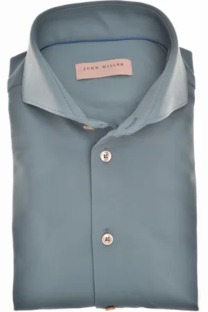 john miller Business overhemd slim fit hyperstretch Aquablauw