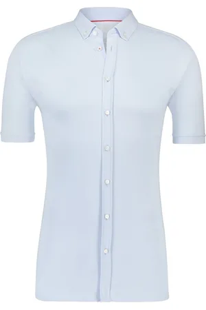 DESOTO Korte mouwen overhemd business slim fit effen katoen