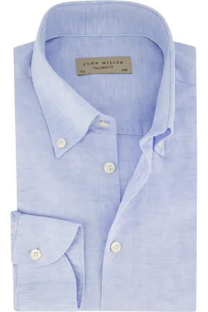 john miller Gemêleerd overhemd Tailored Fit katoen