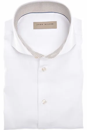 john miller Overhemd effen Slim Fit 100% katoen