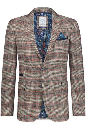 A fish named fred Colbert geruit slim fit