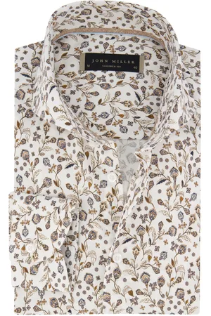 john miller Overhemd ml7 bruin bloemen print