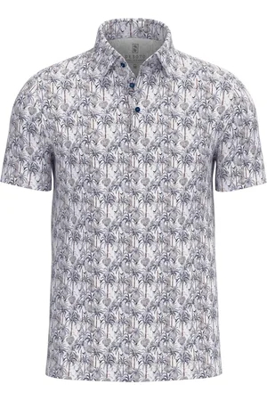 DESOTO Polo slim fit geprint surf mood katoen